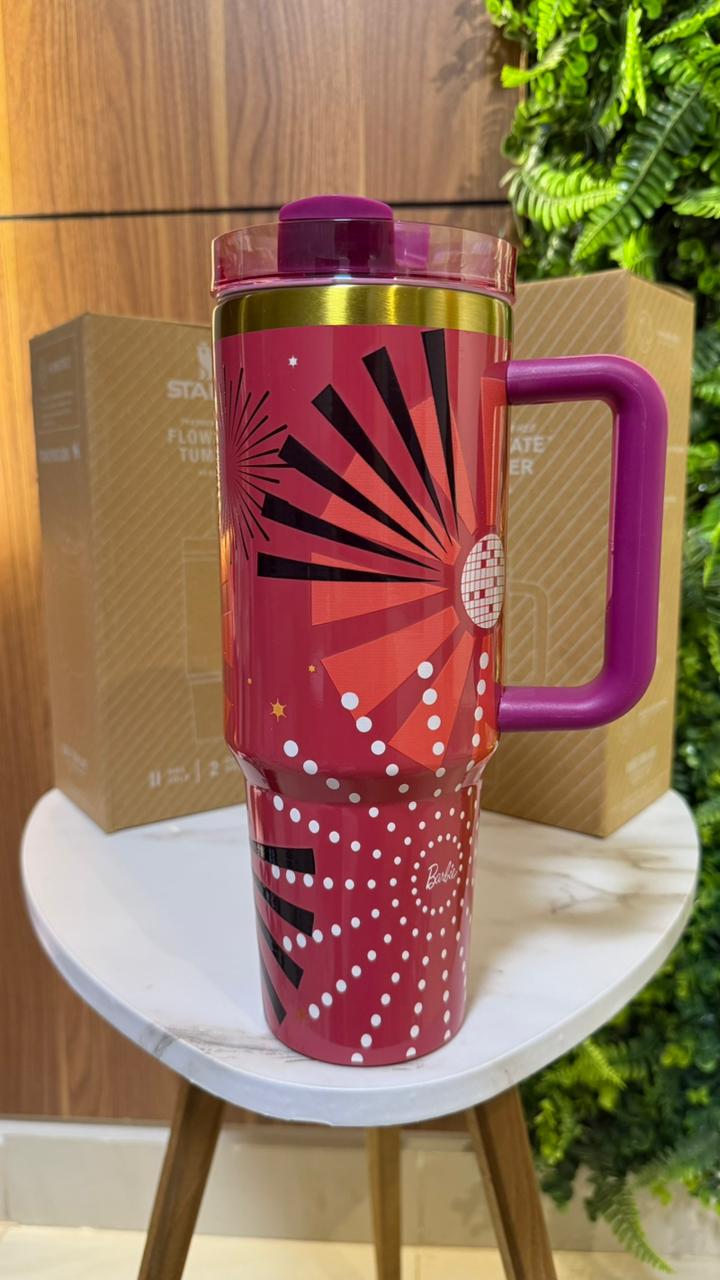 Stanley 40 oz FlowState Quencher Travel Tumbler -Retro Disco Barbie