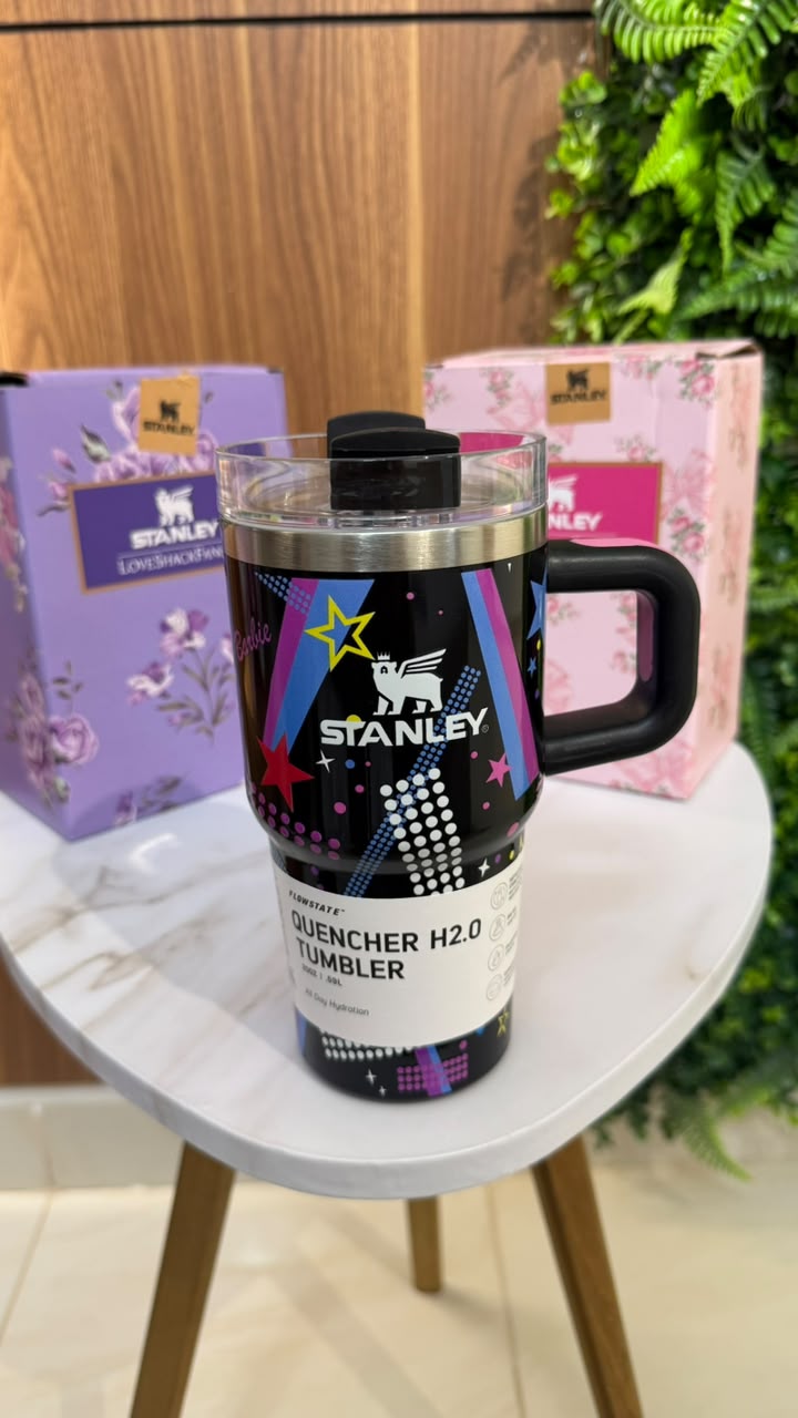 Stanley x Barbie Quencher H2.0 FlowState™ Tumbler – 600ML Black & Neon Retro Edition