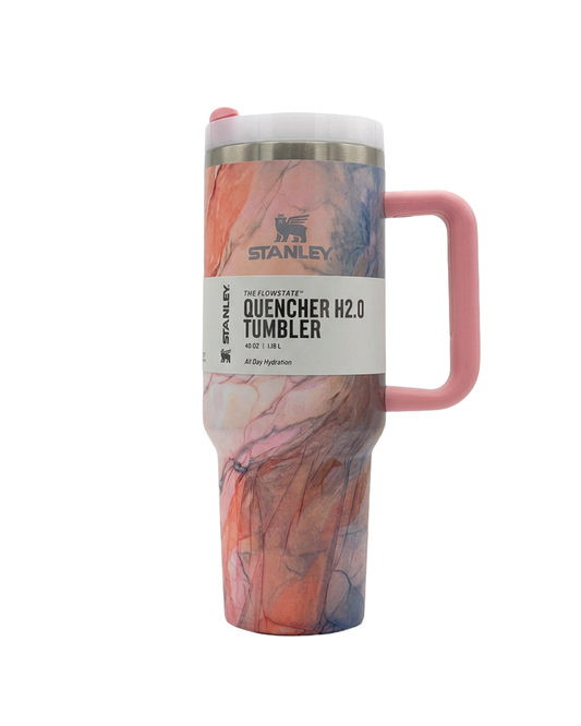Stanley 40 oz FlowState Quencher Travel Tumbler -Pink Marble Swirl