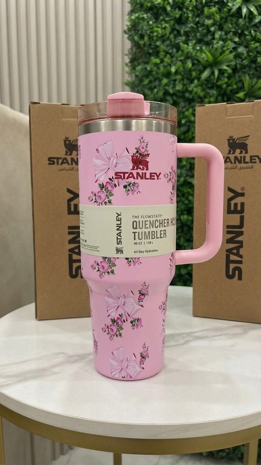 Stanley Tumbler (1200)ml –Pink Floral & Bow