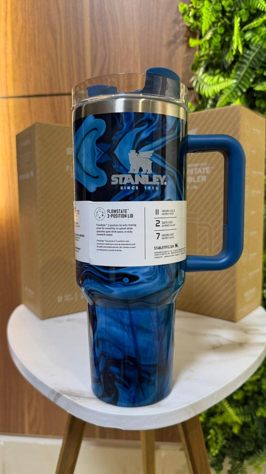 Stanley 40 oz FlowState Quencher Travel Tumbler -Blue Marble Swirl
