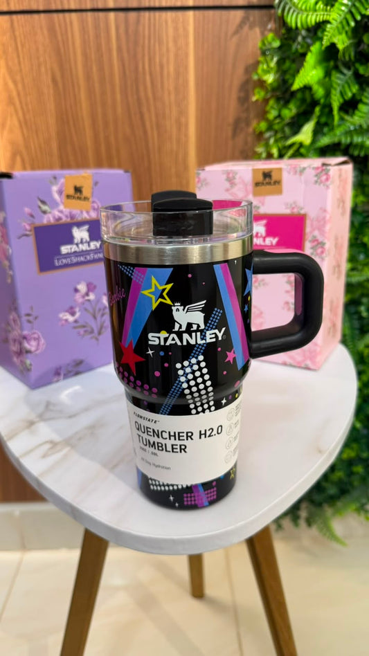 Stanley x Barbie Quencher H2.0 FlowState™ Tumbler – 600ML Black & Neon Retro Edition