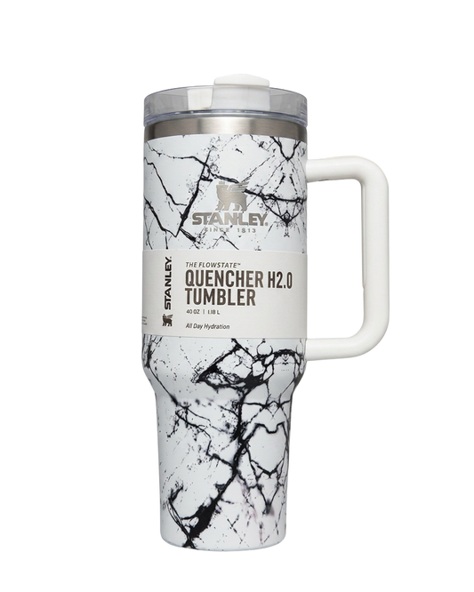Stanley 40 oz FlowState Quencher Travel Tumbler - Luxe White Marble